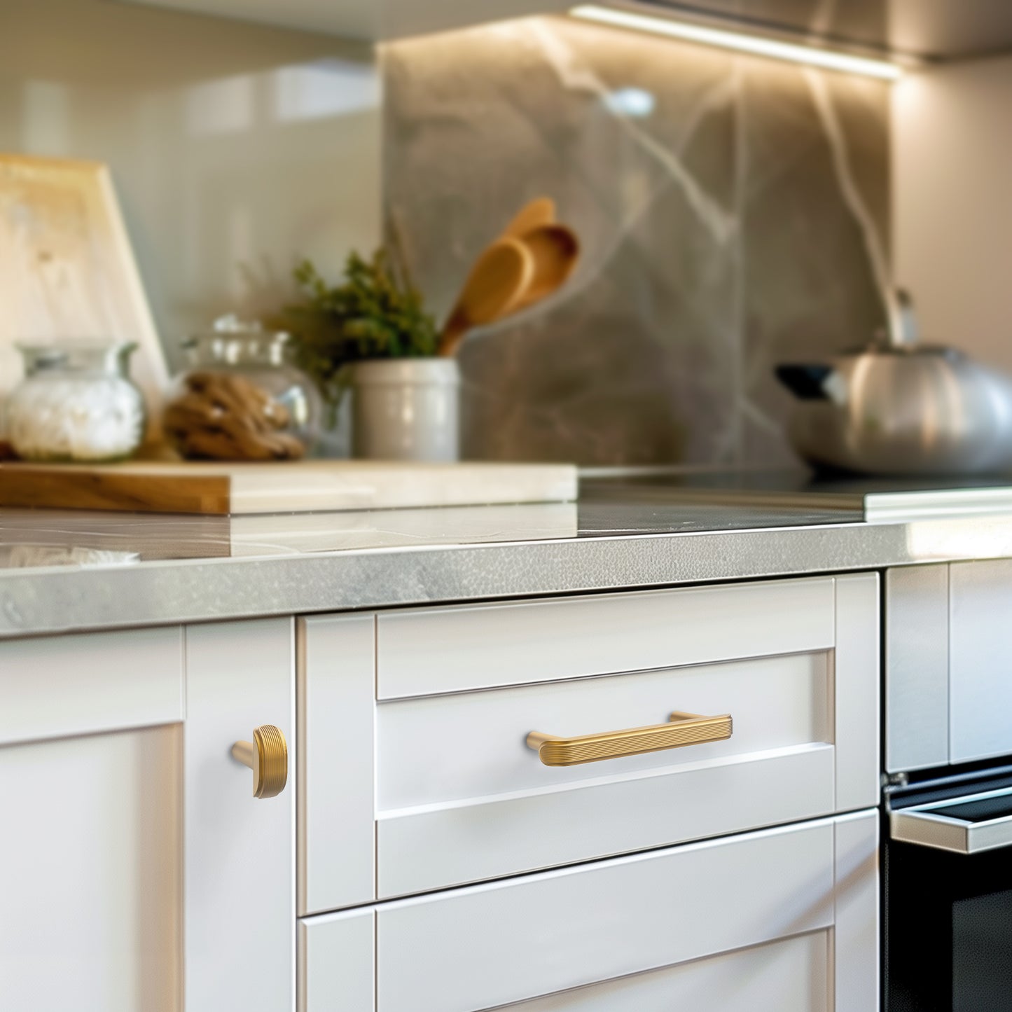 Modern Embossed Luxury Cabinet Handles HESTIA HARDWARE