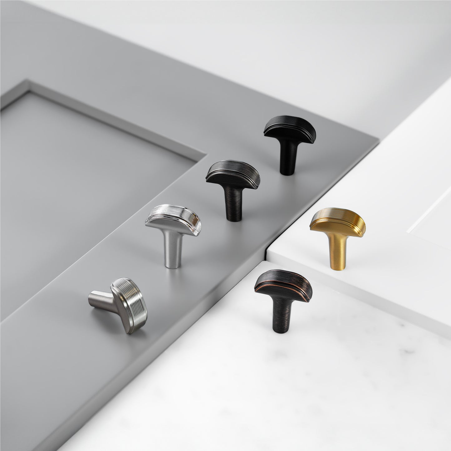 Embossed T-Bar Knurled Cabinet Knobs HESTIA HARDWARE