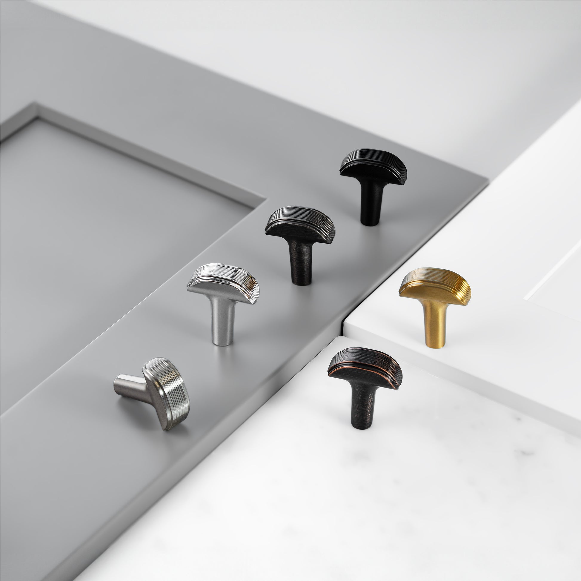 Embossed T-Bar Knurled Cabinet Knobs HESTIA HARDWARE