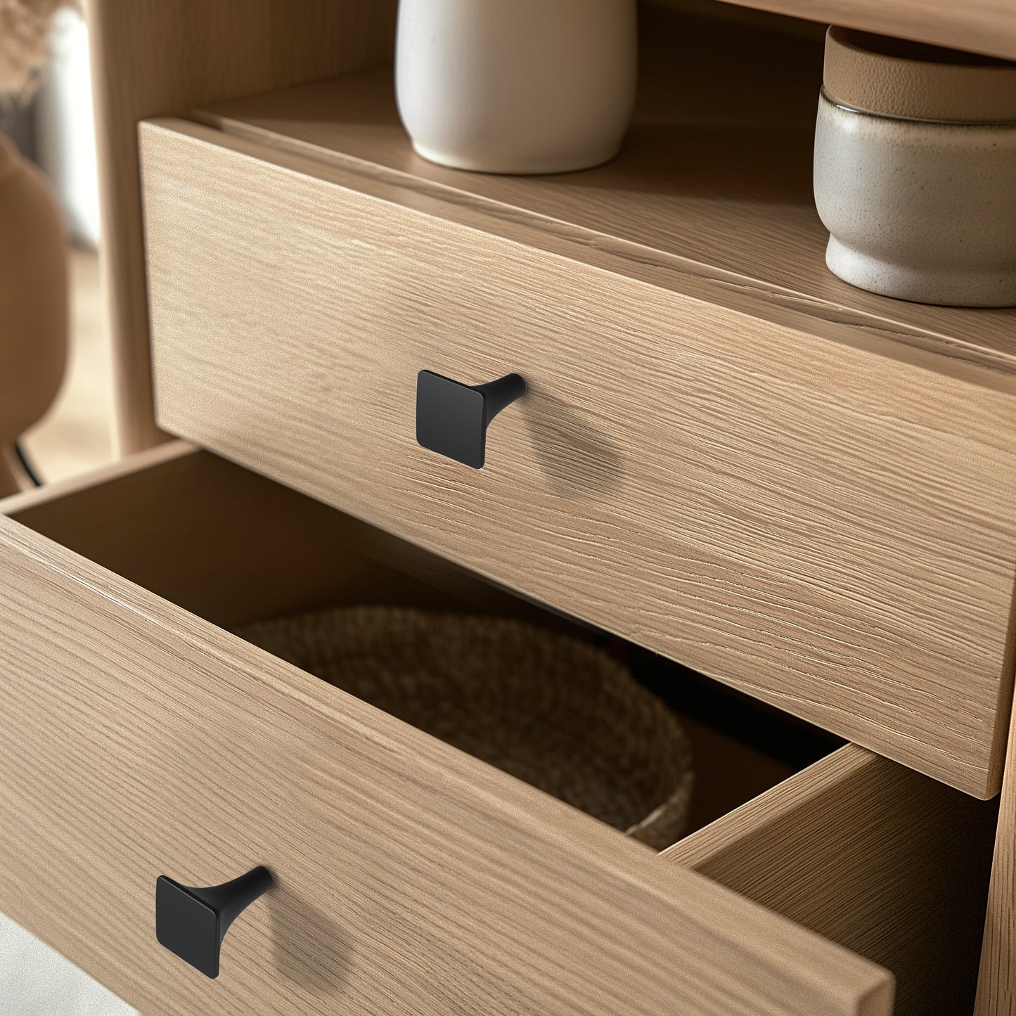 Modern Flat Square Cabinet Knobs HESTIA HARDWARE Cabinet Knobs