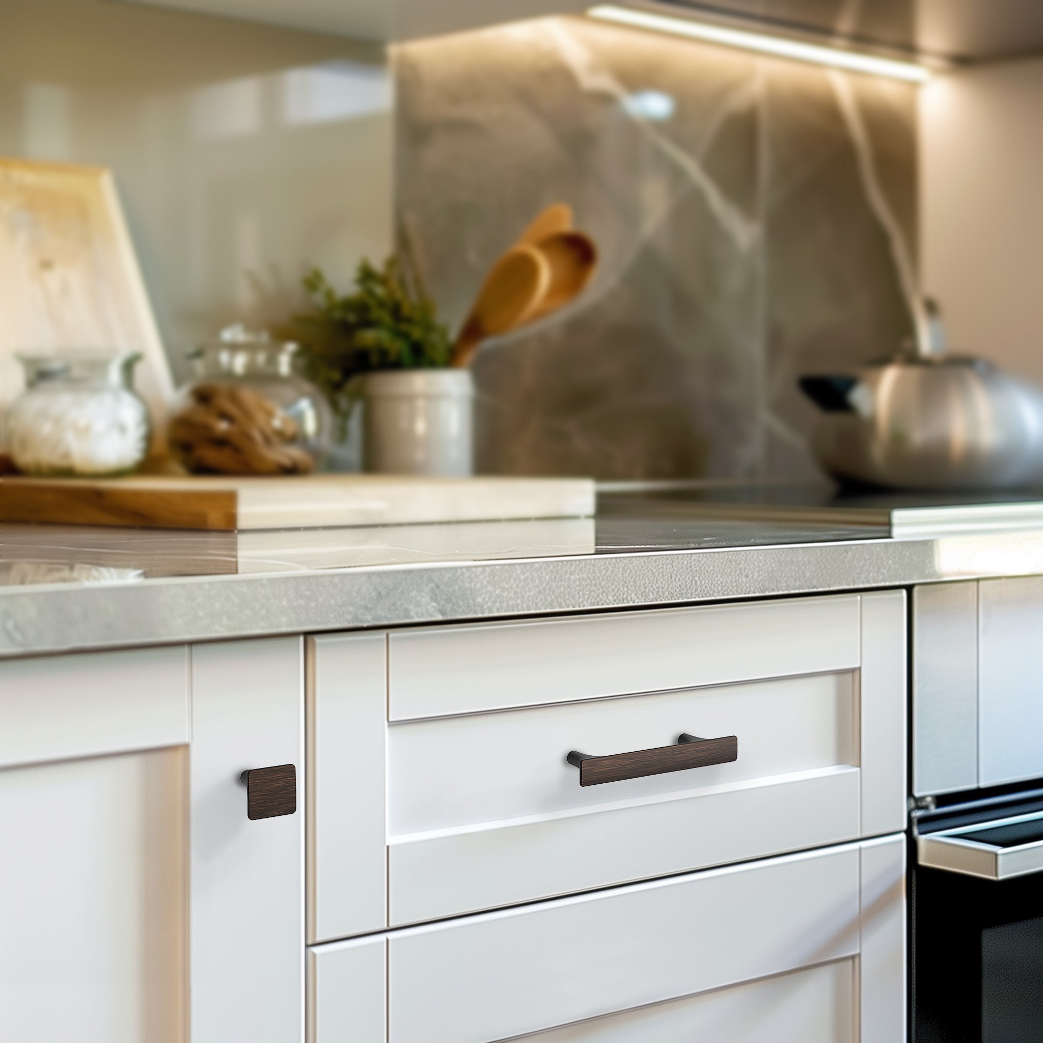 Modern Flat Square Cabinet Knobs