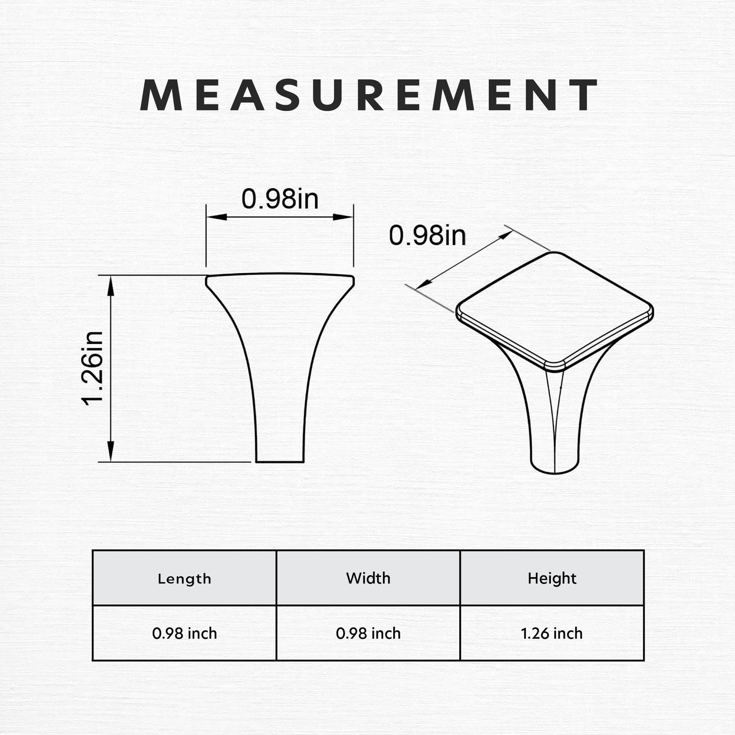 Modern Flat Square Cabinet Knobs HESTIA HARDWARE