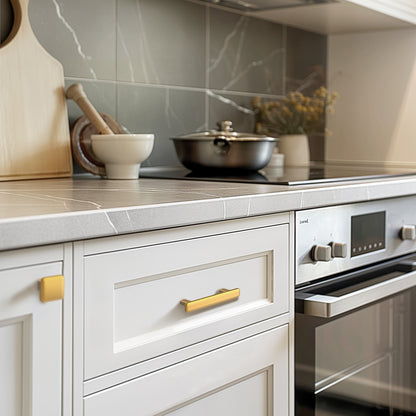 Modern Curved Edge Flat Bar Pull HESTIA HARDWARE