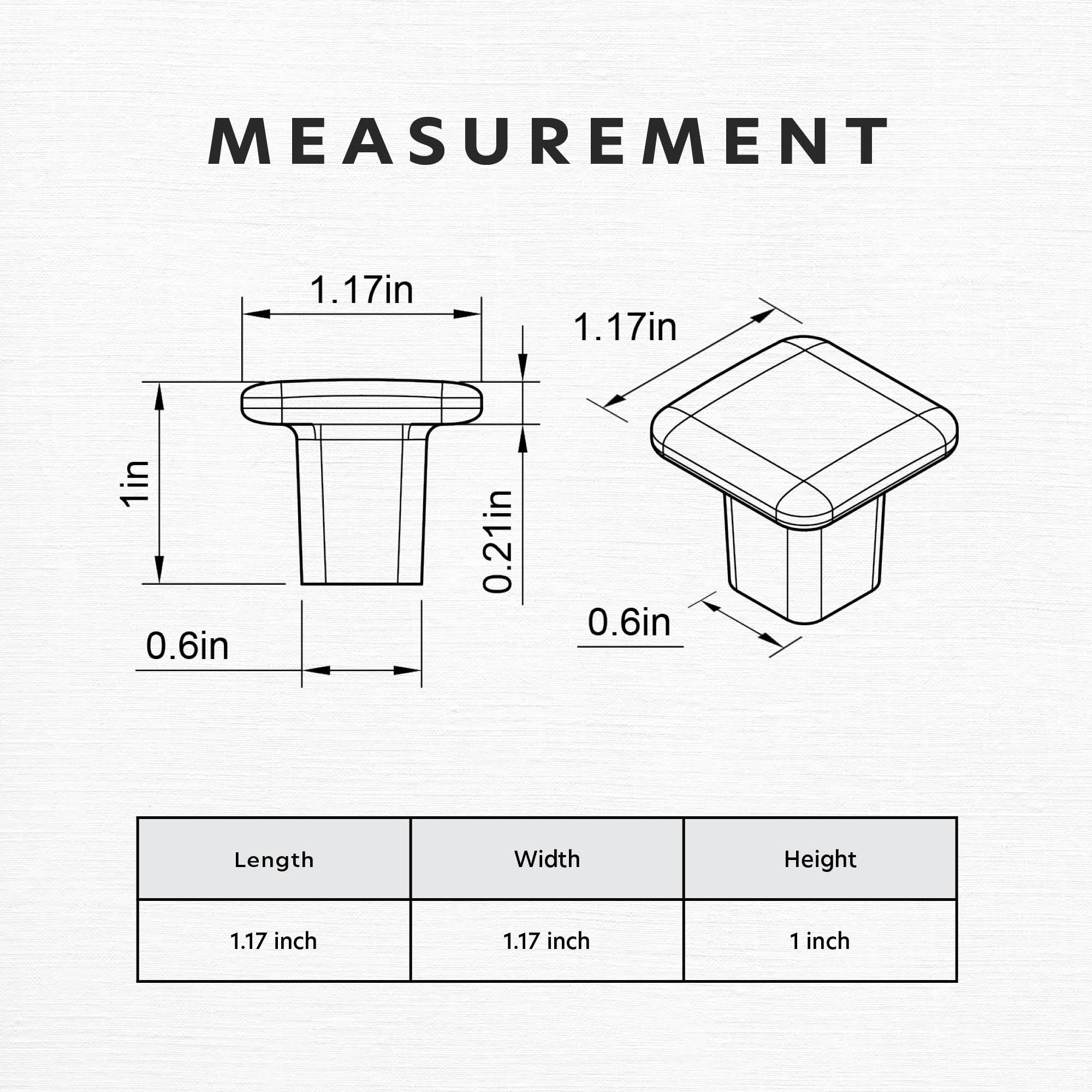 Modern Curved Edge Square Drawer Knobs