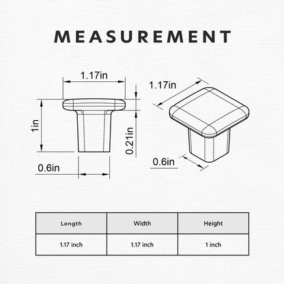 Modern Curved Edge Square Drawer Knobs HESTIA HARDWARE