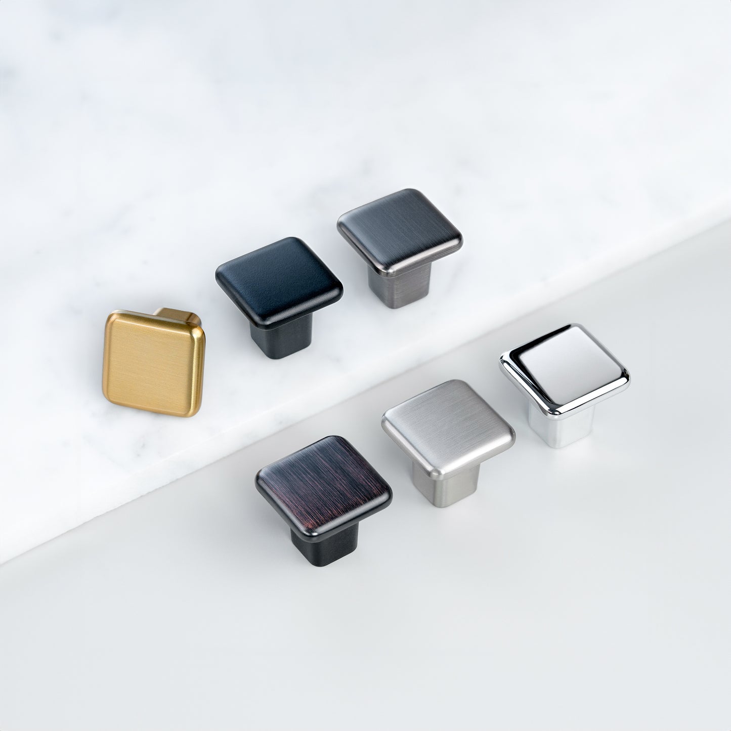 Modern Curved Edge Square Drawer Knobs HESTIA HARDWARE
