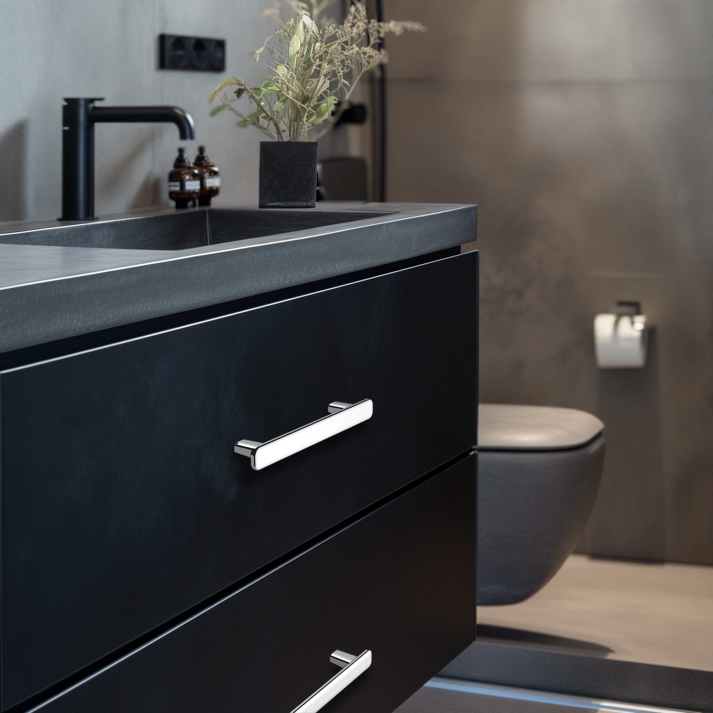 Modern Curved Edge Flat Bar Pull HESTIA HARDWARE
