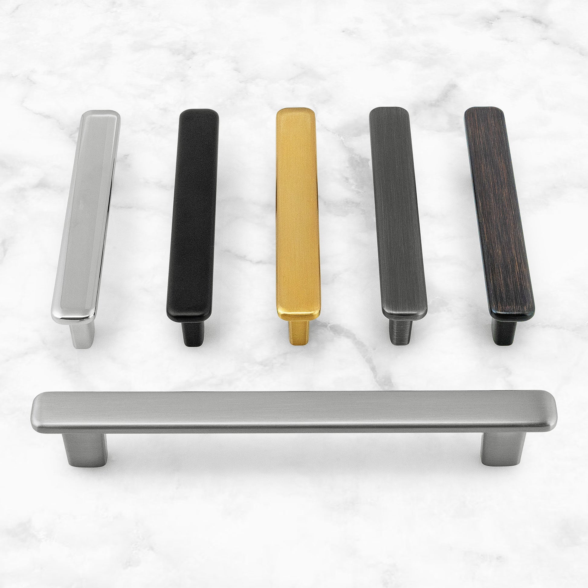 Modern Curved Edge Flat Bar Pull HESTIA HARDWARE