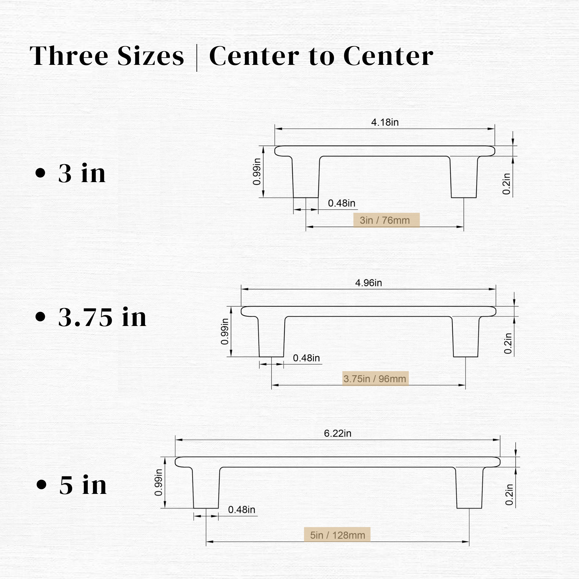 Modern Curved Edge Flat Bar Pull