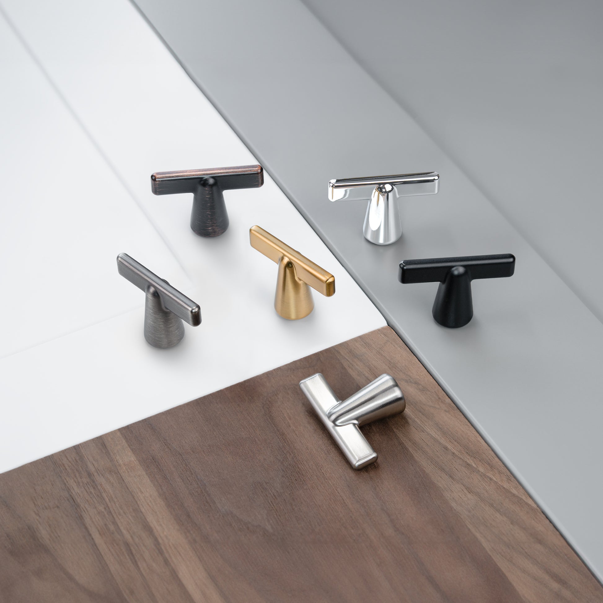 Cone Shape Modern Single T Cabinet Pulls HESTIA HARDWARE