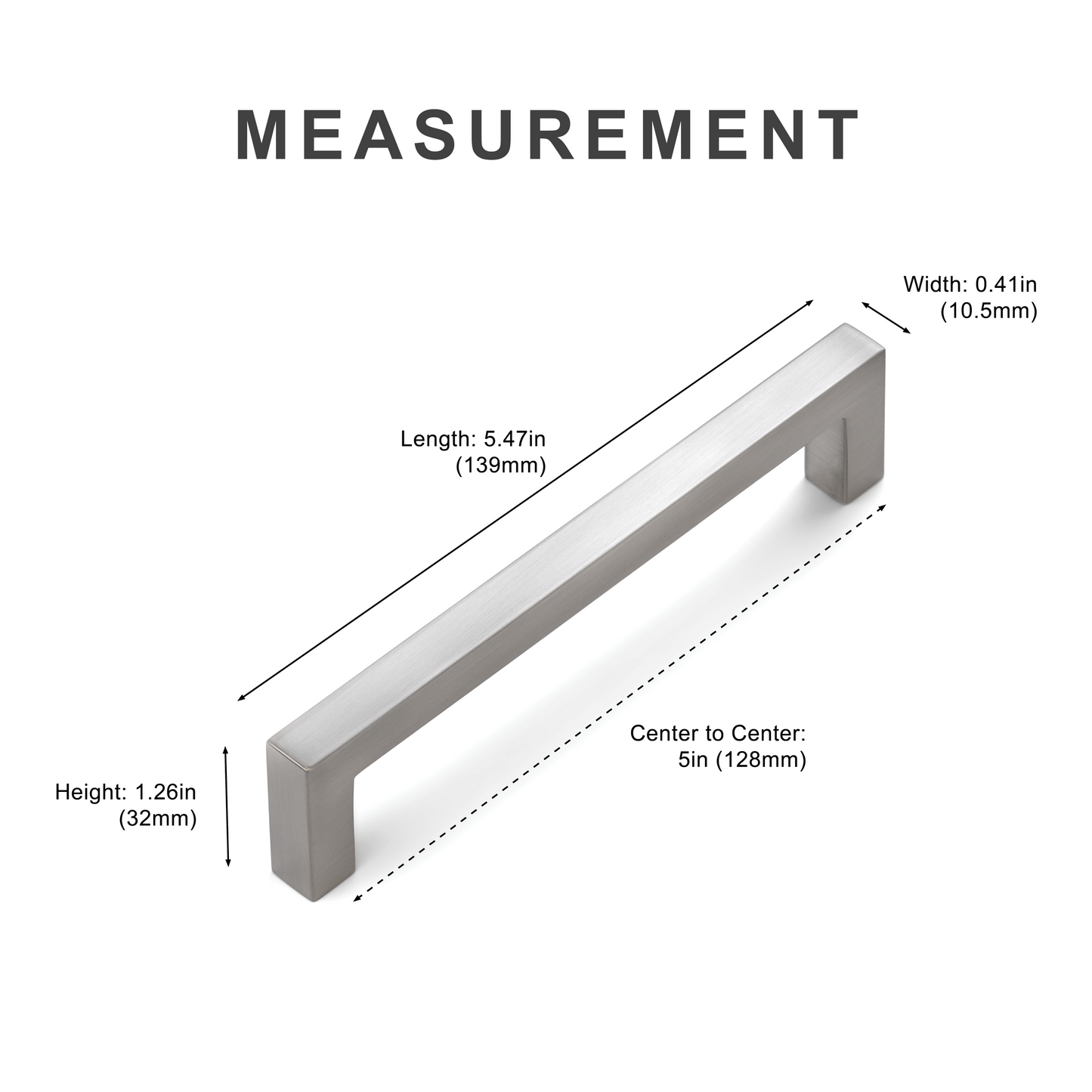 Modern Square Cabinet Handle Island Universe Hardware Inc.