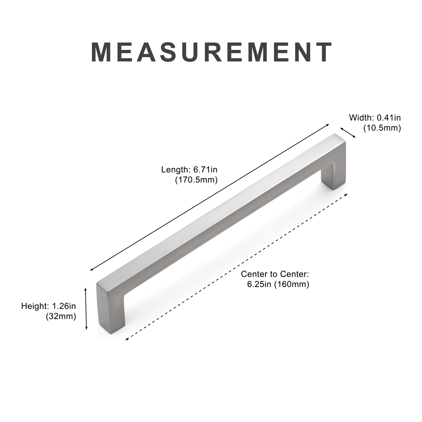 Modern Square Cabinet Handle Island Universe Hardware Inc.