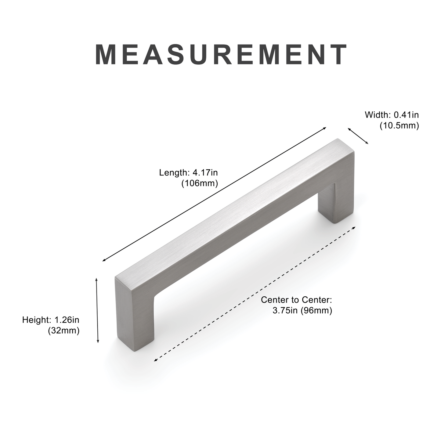Modern Square Cabinet Handle Island Universe Hardware Inc.
