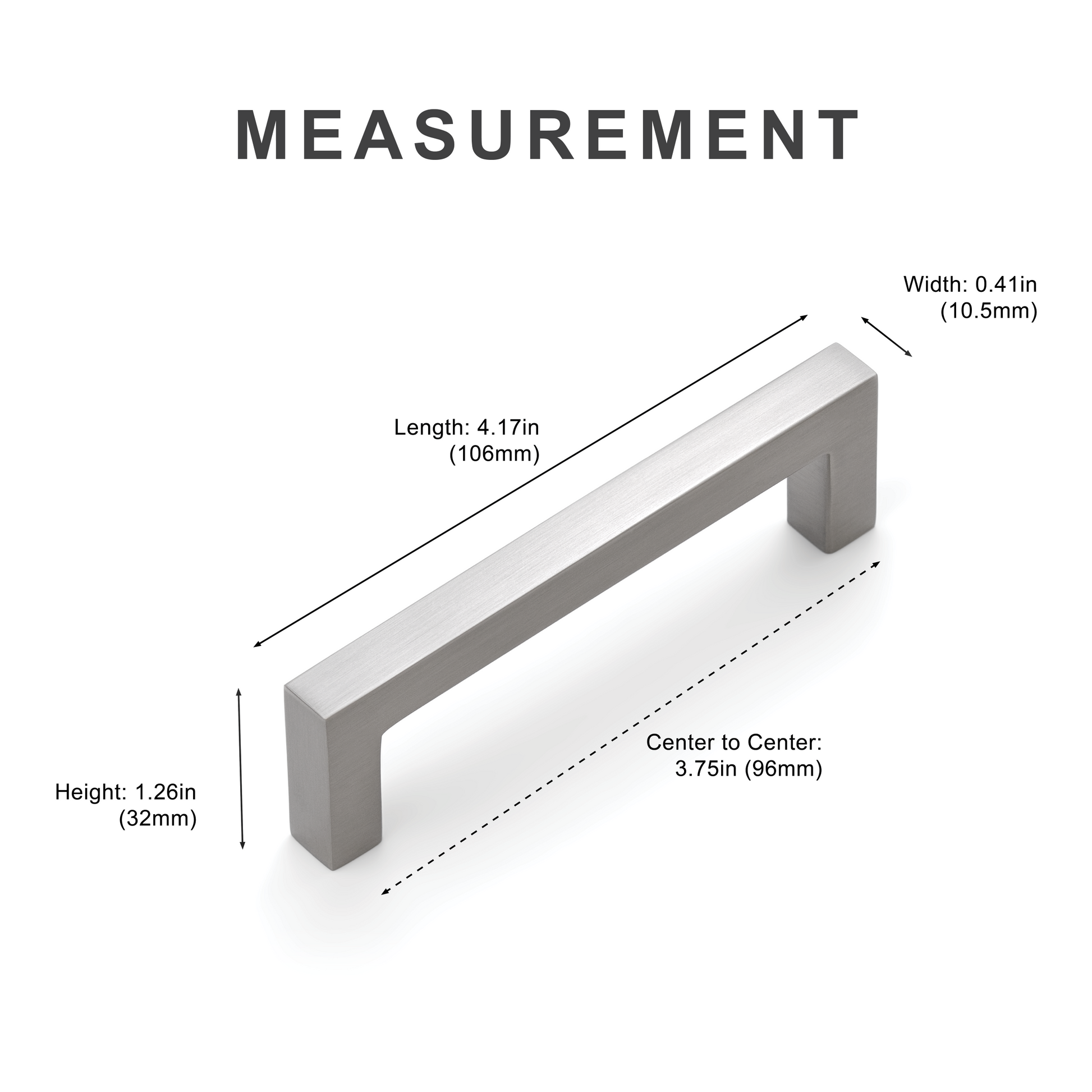 Modern Square Cabinet Handle Island Universe Hardware Inc.