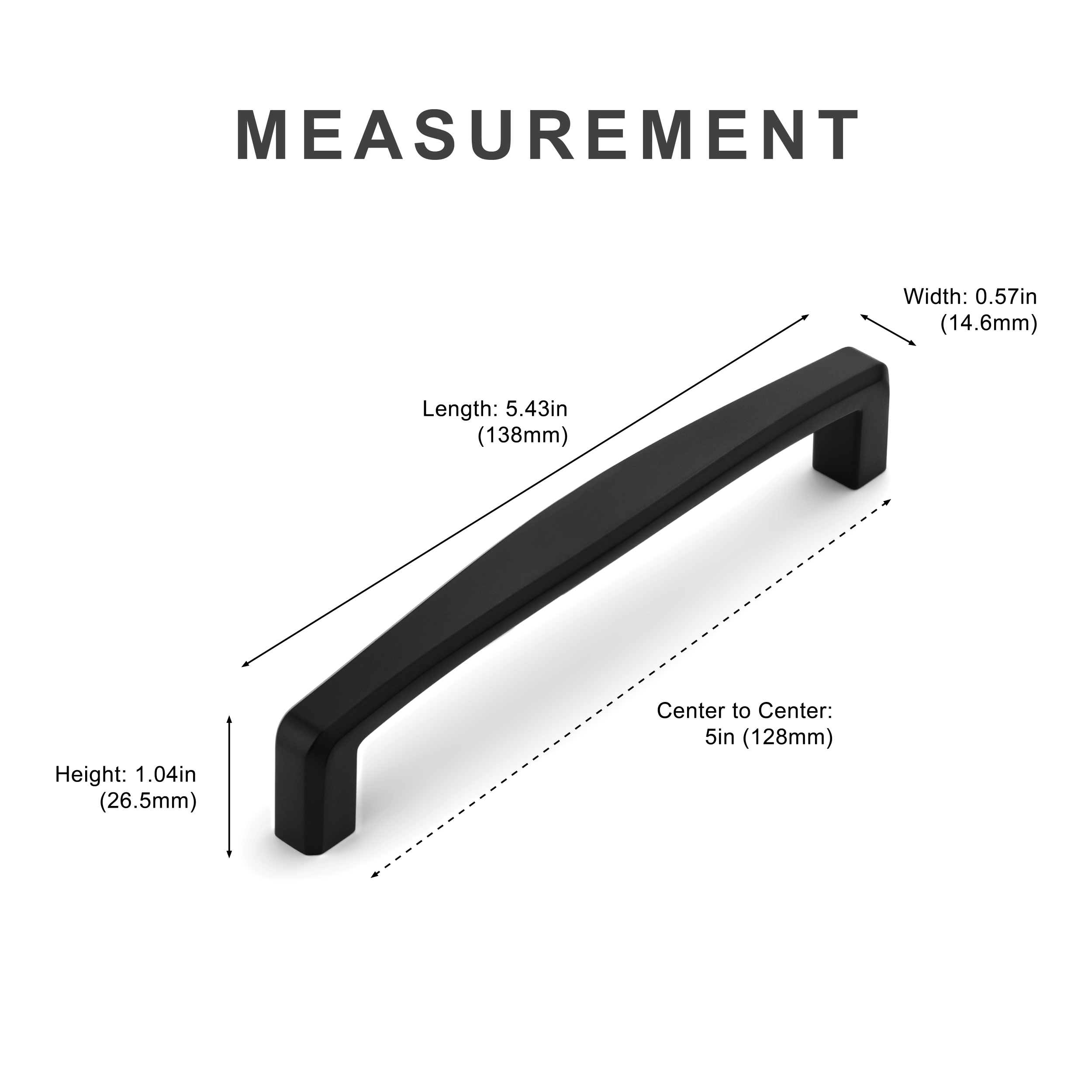 New Curved Modern Cabinet Bar Pulls