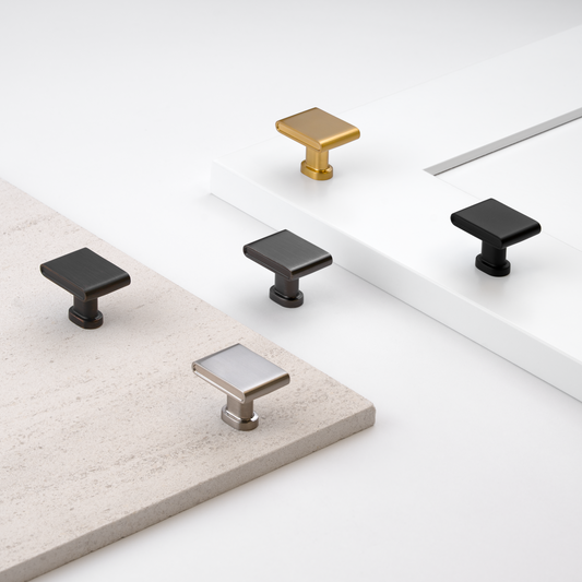 New Pillar Round Base Square Top Knobs