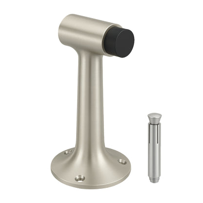 Heavy Duty 6″ Floor-Mount Door Stop – Solid Brass, Commercial Grade (Satin Nickel) Finsbury Hardware Commercial Hardware