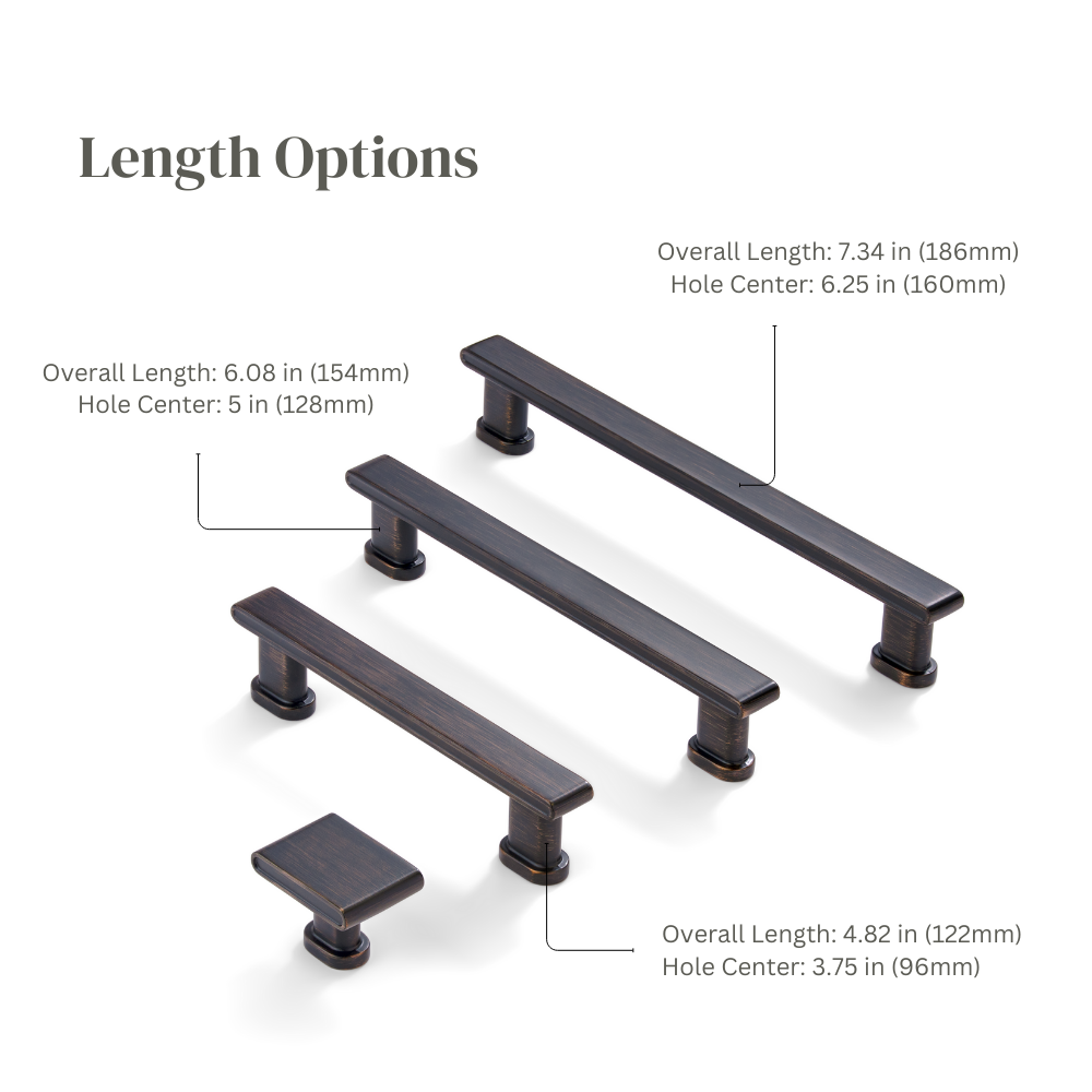 New Pillar Round Base Square Top Pulls